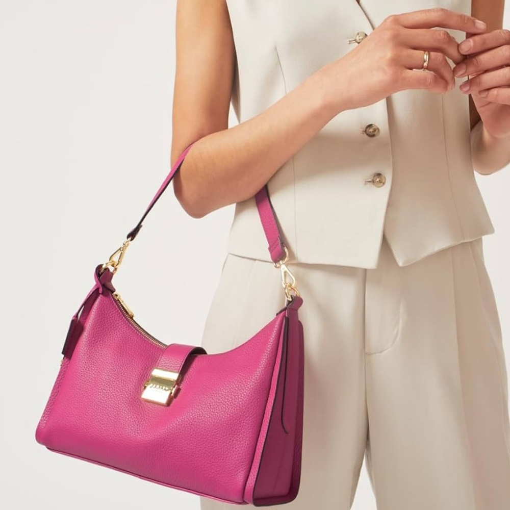 NWT Radley, London Sloane Street Medium Leather Shoulder Bag in Pink